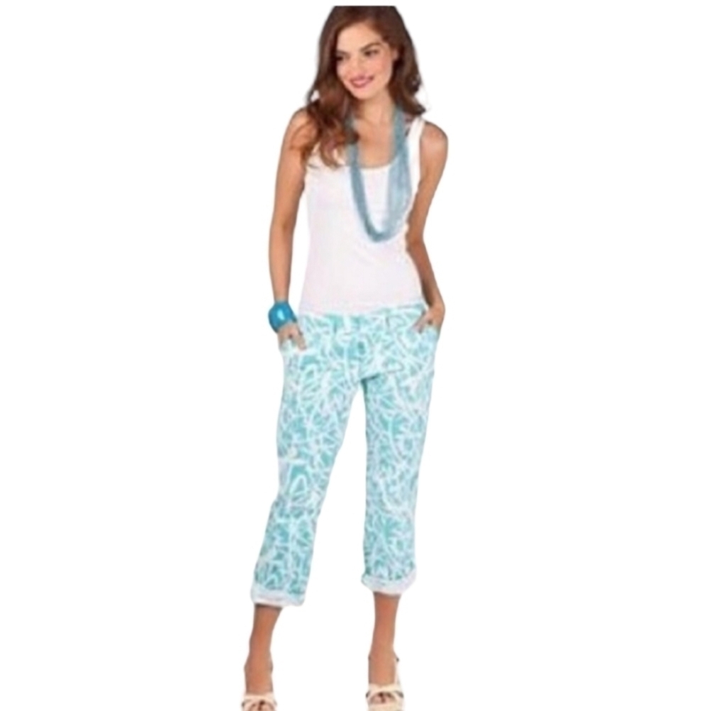 Lilly Pulitzer shorley light fire flies dragonfly pants capri - Picture 3 of 10